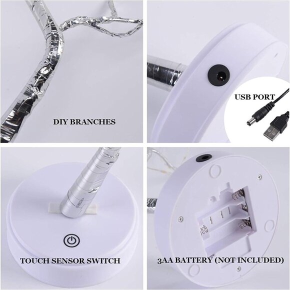 NEW 20" 108 LED Tabletop Bonsai Tree Light, DIY Artificial Tree Lamp - Picture 7 of 8